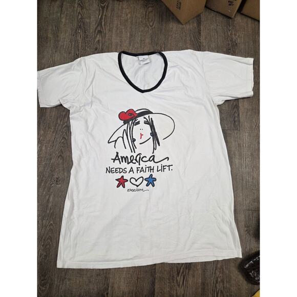 EMERSON STREET Sleep Shirt Cotton SS Pajama One Size OSFA America Needs Faith - Picture 1 of 4